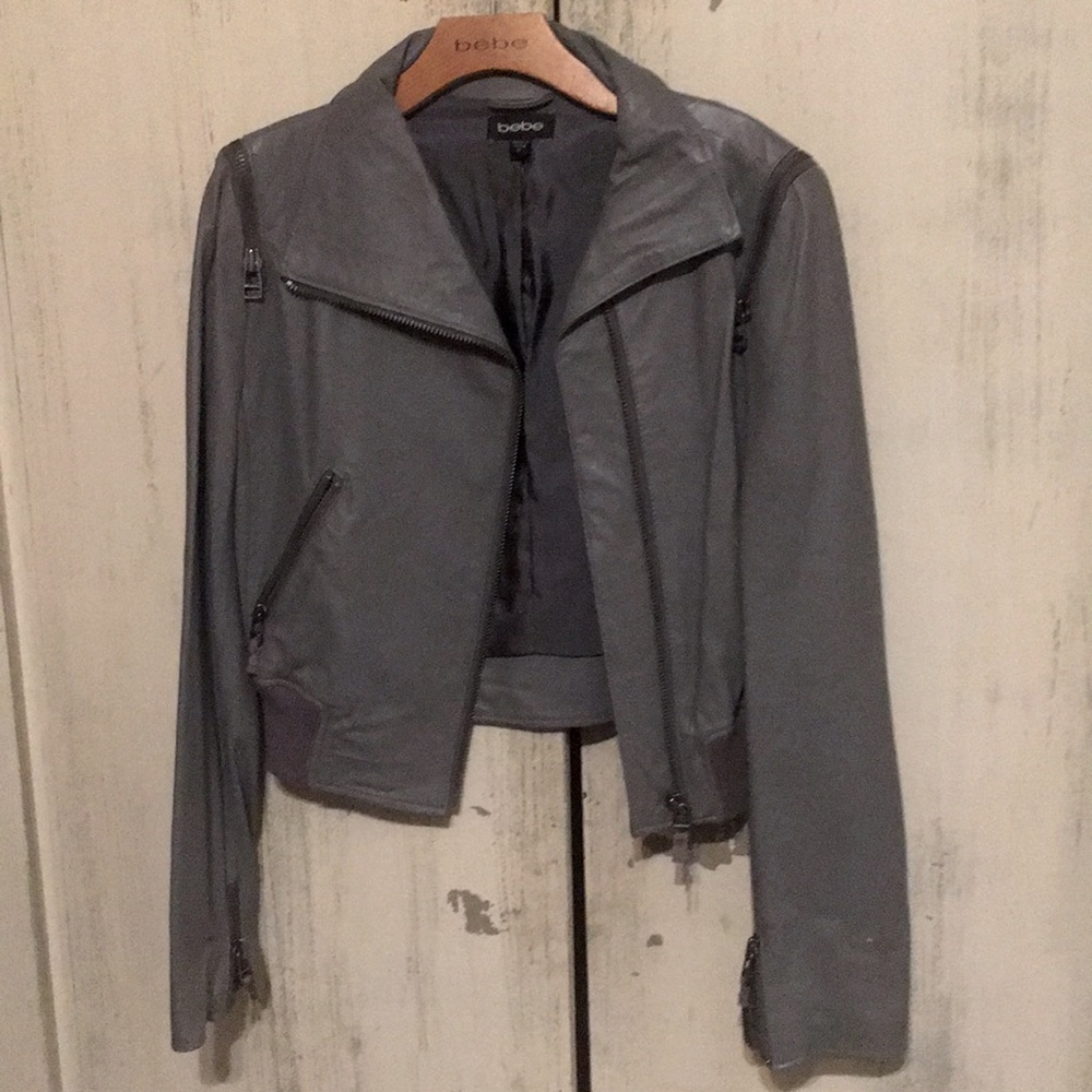 Vintage BEBE faux leather jacket zippers